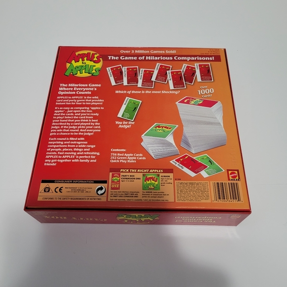 Game  Apples To Apples Party Box  Mattel  Cards  Ages 12 to Adult  Family Game - Picture 2 of 4